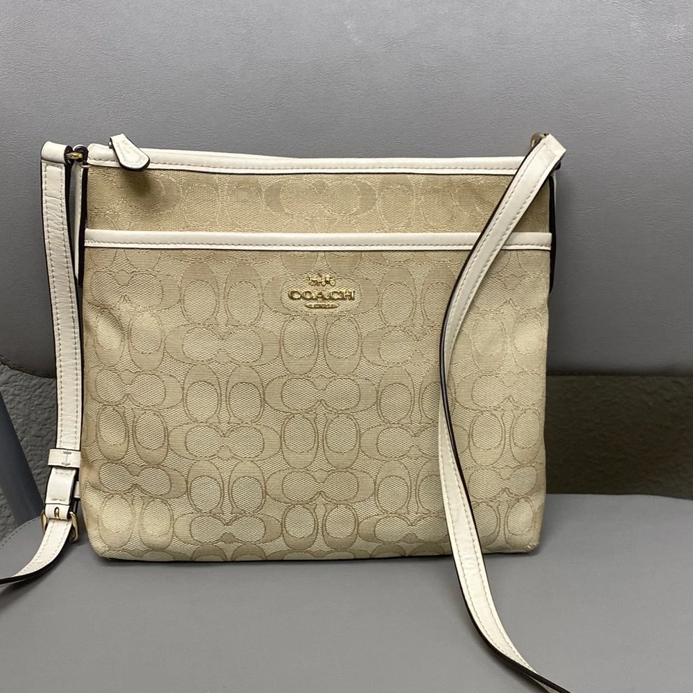 Coach Light Tan Signature Crossbody Bag